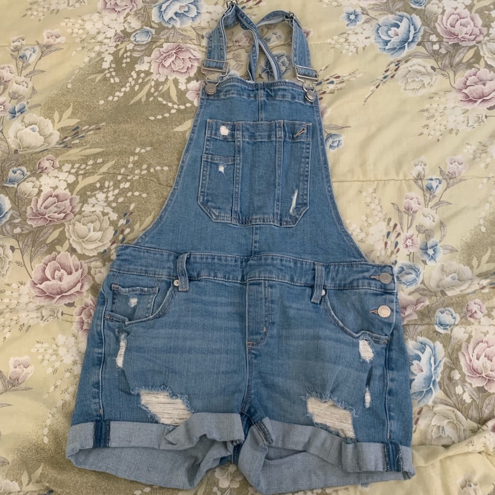 Denim overall short